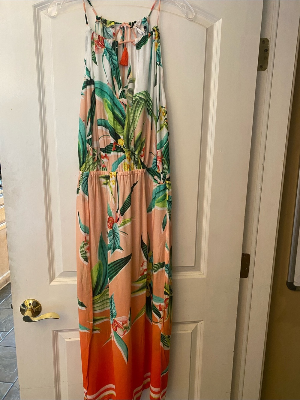 Trina Turk Swim & Spa Tropical Halter Maxi Dress Size XL NWT